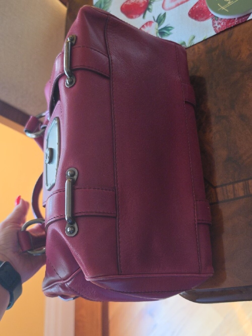 ✨️Vintage CELINE Burgundy Leather Boogie-Style Satchel ✨ NWOT - Picture 9 of 10